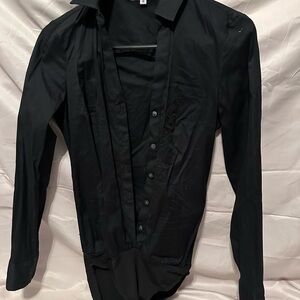 Express Essential Black Collared Shirt
